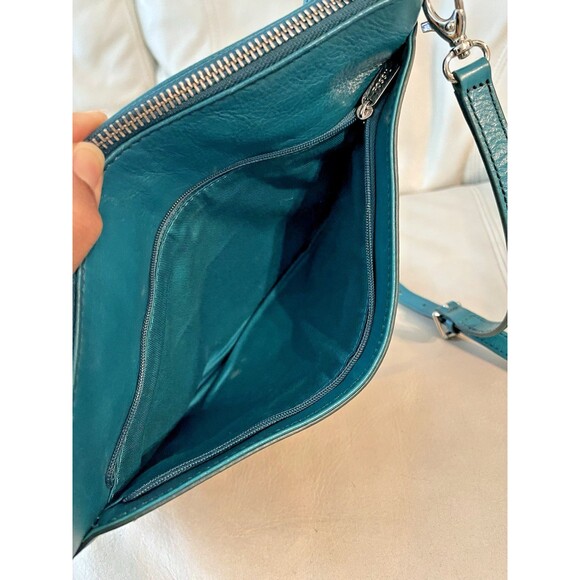 Fossil Sydney Leather Top Zip Crossbody Clutch Handbag Purse Bag ZB5701 Green - Picture 8 of 15